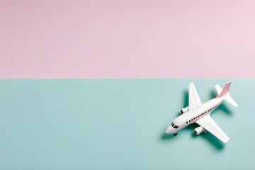 A small, cute model airplane. simple background. Generative AI