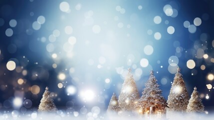 Obraz na płótnie Canvas Enchanted Winter Night with Glowing Christmas Trees