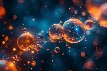 Abstract molecule structure, research in molecular chemistry.