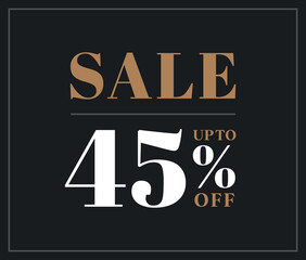 Fototapeta premium Sale up to 45% off sign. Forty-five percent discount. Special offer symbol. Discount promotion. Vector design. 