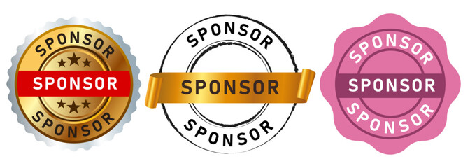 sponsor sponsorship gold purple and black stamp circle seal emblem badge business company donate