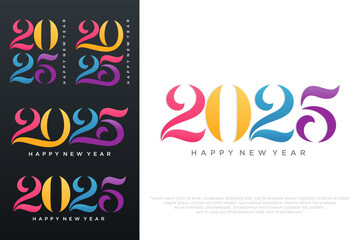 Happy new year 2025 design,2025 logo text design. new year celebration concept . Vector illustration