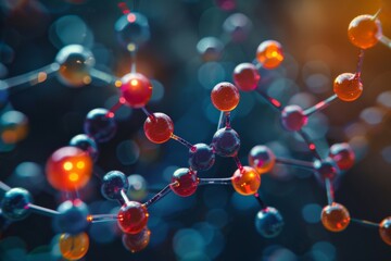 Abstract molecule structure, research in molecular chemistry.