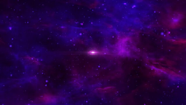 Space background. Flight in space with simulation of galaxies and nebulae. Stunning galaxy. Night sky with stars and nebula. 3D rendering. 4k animation.