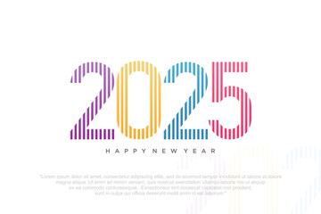 Happy new year 2025 design,2025 logo text design. new year celebration concept . Vector illustration