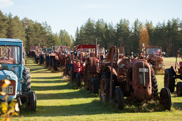 tractor cemetery - old rusty agricultural tractors
