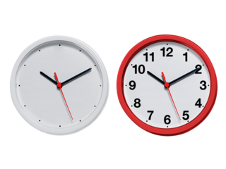 Round wall clock, transparent background