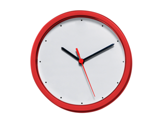 Round wall clock, transparent background