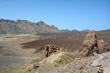 Volcanic landscape in El Teide National Park on Tenerife, Spain