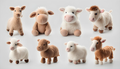 Adorable Farm Animal Cuddly Toy: Isolated on a Pure White Background