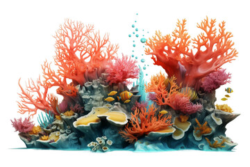 Fototapeta na wymiar An Underwater Scene With Corals and Other Marine Life. An underwater scene showcasing various types of corals and abundant marine life.