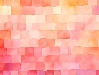 Abstract pink and orange watercolor mosaic illustration background 