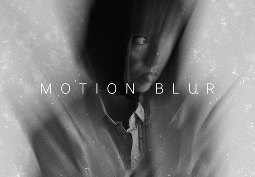 Monochrome Motion Blur Photo Effect Mockup