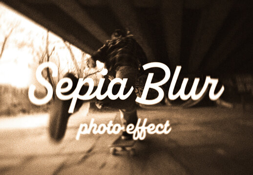 Sepia Blur Photo Effect Mockup