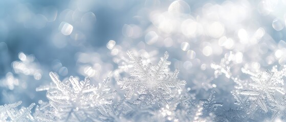 Sparkling Snowflake Texture in Winter Wonderland