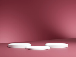3d display product minimal scene with geometric podium platform on gradient background. cylinder background 3d rendering with podium. stand for cosmetic products.