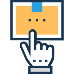 Package flat and line icon