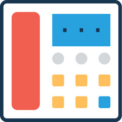 Landline flat and line icon