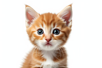 Obraz premium Adorable Small Orange and White Kitten With Blue Eyes