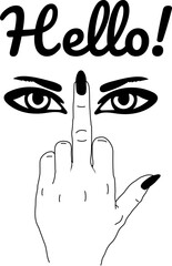 Middle Finger Hand SVG  Humor Funny prints