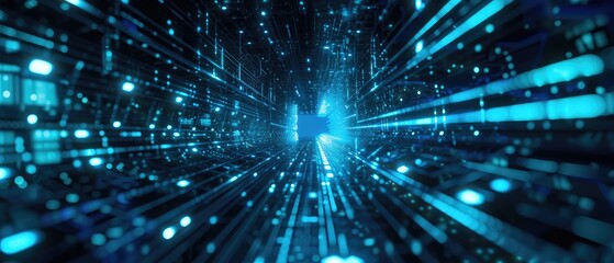 Naklejka premium High-Speed Data Network Connection Tunnel