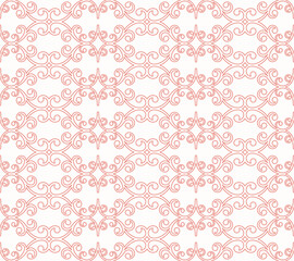Orient vector classic pattern. Seamless abstract background with vintage elements. Orient light pink pattern. Ornament for wallpaper
