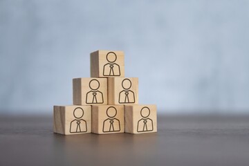Company hierarchical organizational chart concept with copy space.