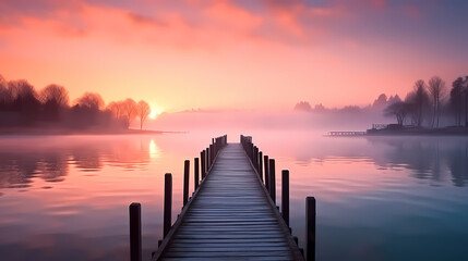 Fototapeta premium Quiet lake, beautiful scenery