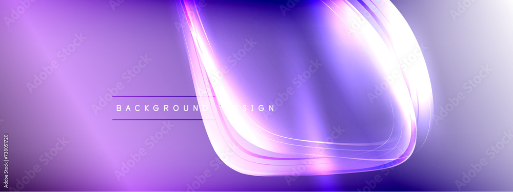 Aufkleber Vector abstract background - liquid transparent bubble shapes on fluid gradient with shadows and light effects