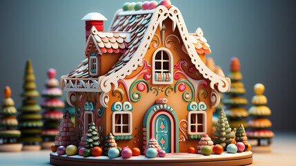 3d Christmas house