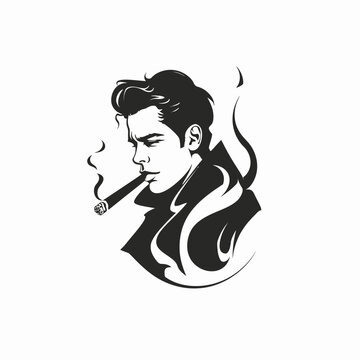 man smoking cigarette clipart A with a mustache a 67371749 Vector Art at Vecteezy Business Man Smoking Cigarette Vector