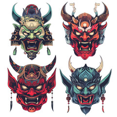 Set of Oni Mask