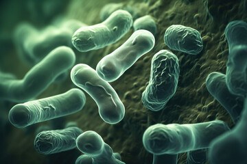 Bacteria under a microscop
