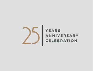 Fototapeta premium Twenty-five years celebration event. 25 years anniversary sign. Vector design template. 