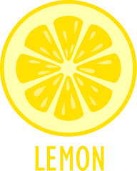 Lemon slice vector cartoon