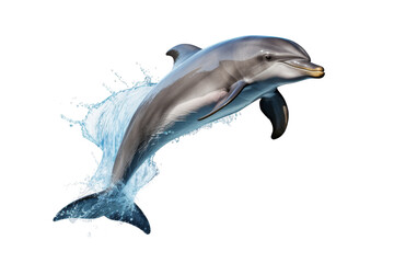 Dolphin Jumping Out of the Water. A dolphin jumps out of the water, showcasing its agility and strength.