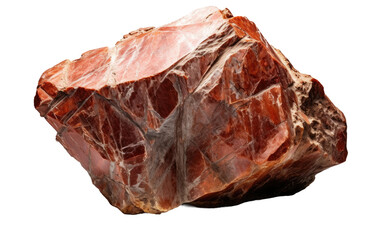 Red Rock. A photograph featuring a single red rock standing prominently against a Transparent backdrop.