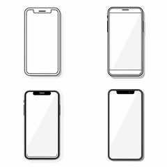Smartphone (Mobile Phone) simple minimalist isolated in white background vector illustration