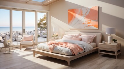 Peach and White Bedroom Sanctuary