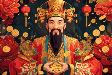
Chinese New Year paintings, god of wealth