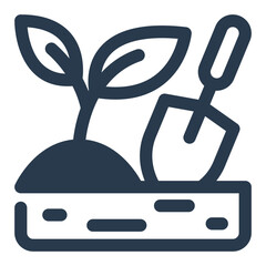 Tree Planting Vector Icon Illustration for Earth Day