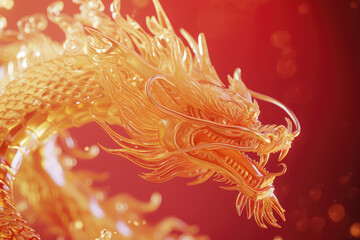 Chinese dragon, Chinese Spring Festival, red festive background