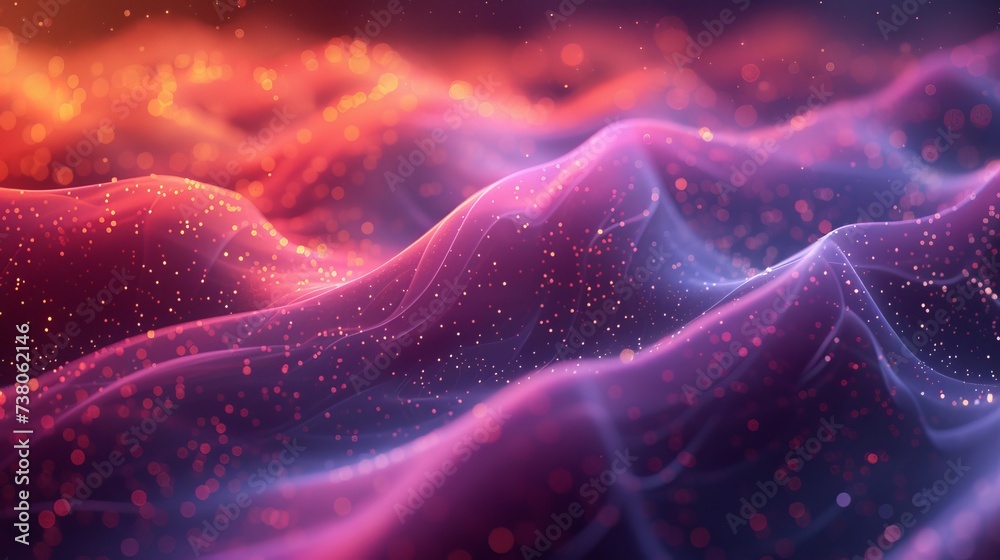 Aufkleber Gradient wave of particles. Big data background. in the style of a future.