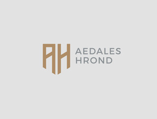 AH. Monogram of Two letters A and H. Luxury, simple, minimal and elegant AH logo design. Vector illustration template.
