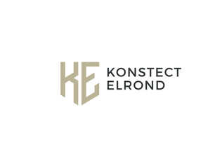 KE. Monogram of Two letters K and E. Luxury, simple, minimal and elegant KE logo design. Vector illustration template.
