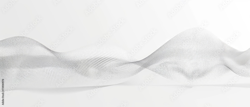 Sticker abstract white dotted wave on clean background