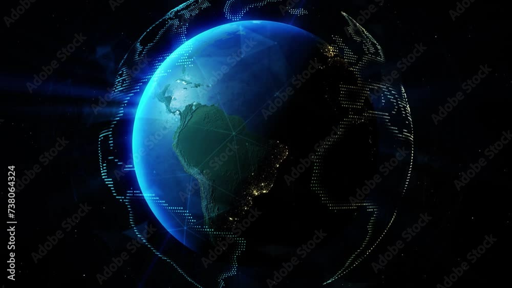 Wall mural planet earth. sun's rays from the rising sun illuminate the earth. elements of this image furnished 