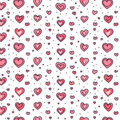 Love flowers hearts Seamless Pattern on transparent Background - Ai generated