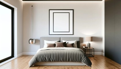 Contemporary Bedroom Interior with Elegant Bedding
