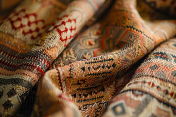Fototapeta premium Yakan weaving inspired pattern, Filipino traditonal geometric textile.
